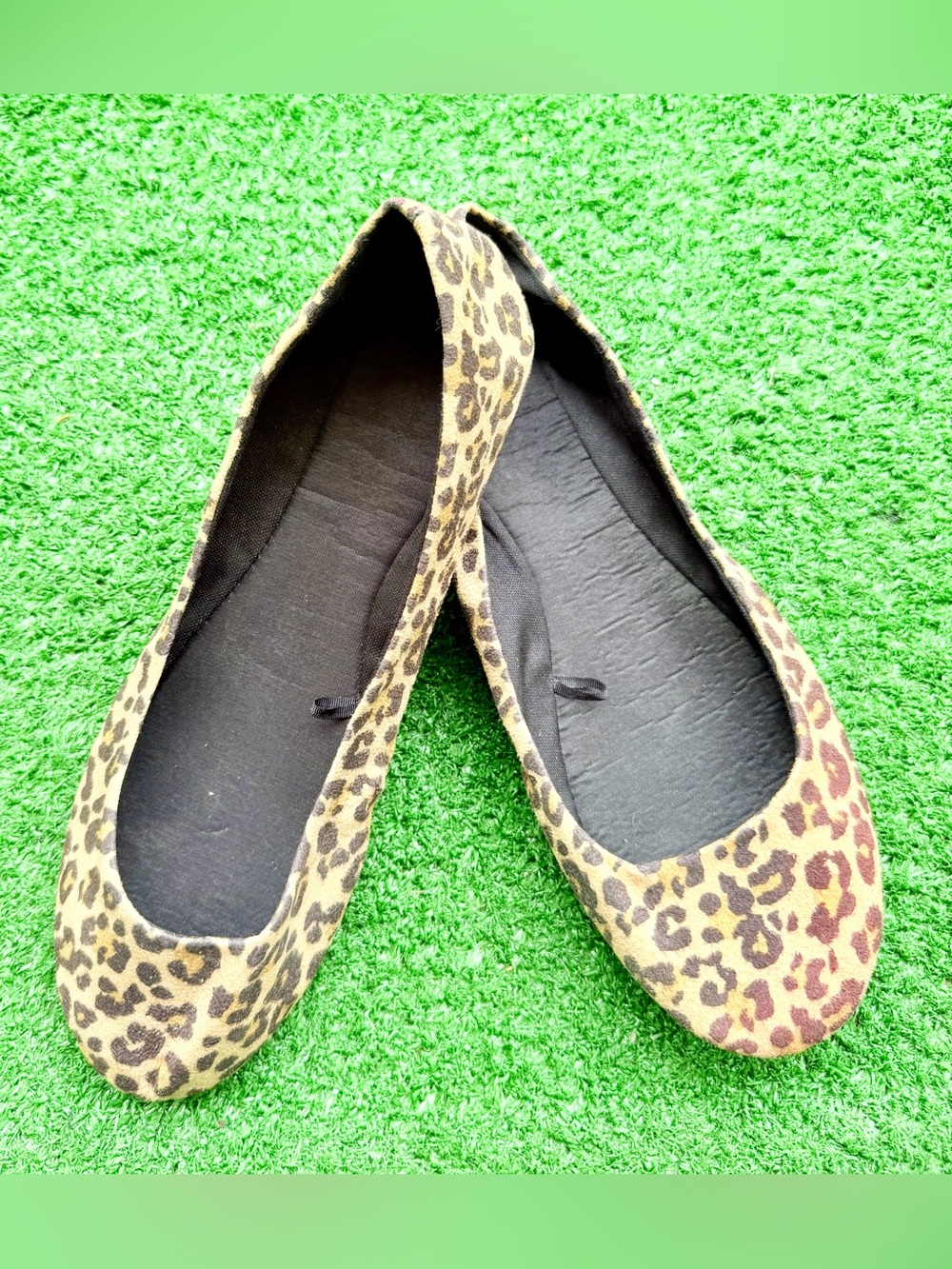 Leopard Cheetah Print Classic Ballet Flats Women's US 8.5